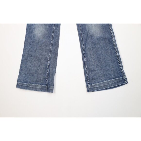 Vtg 90s Y2K American Eagle Outfitters Womens 8 Babydoll Flared Wide Leg Jeans - Picture 4 of 16
